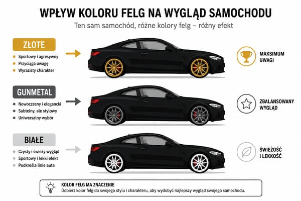 Wpływ koloru felg na wygląd czarnego samochodu