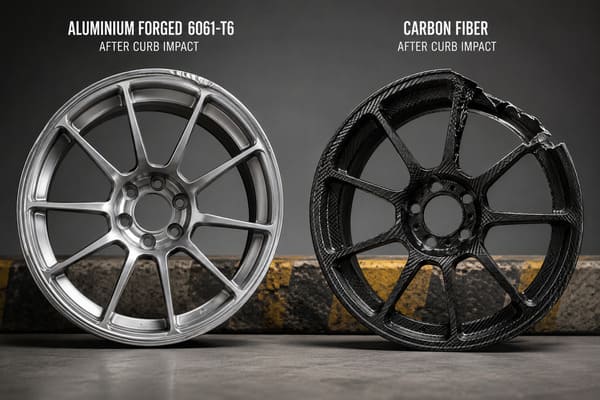 Porównanie felgi kutej i carbonowej – masa i trwałość Kuta felga aluminiowa 6061-T6 vs felga z włókna węglowego