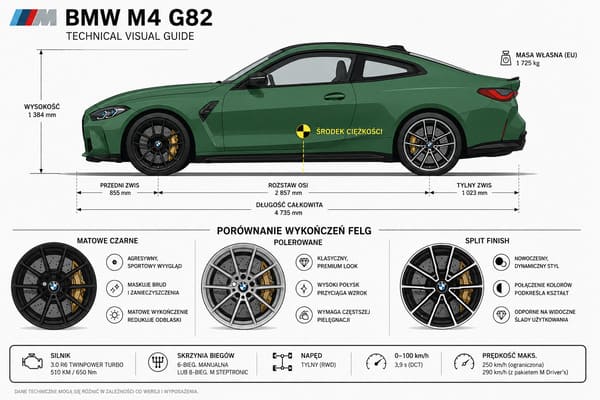 Wykończenie felgi wpływ na wygląd BMW M4 G82\ Wpływ wykończenia felgi na wygląd BMW M4 G82