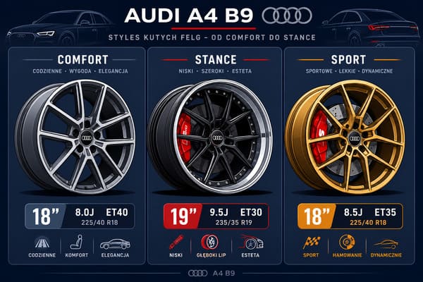 Style kutych felg do Audi A4 B9 — od comfort do stance