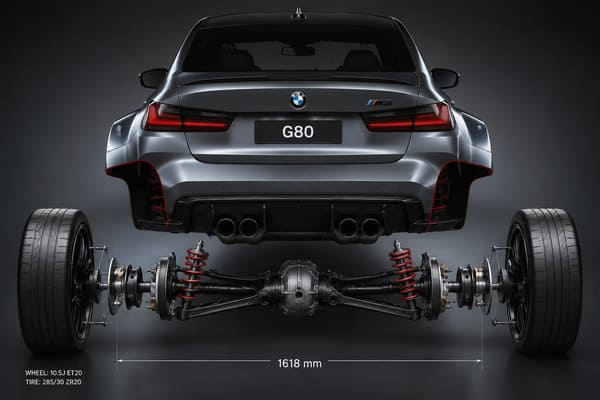 Rozstaw kół BMW M3 G80 nadkola szerokość felg ET20