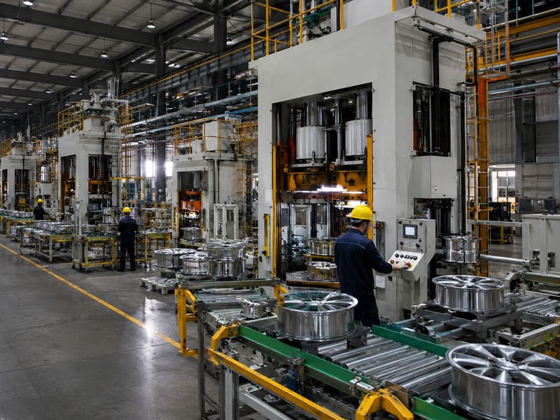 Factory production floor -- forged wheel manufacturing