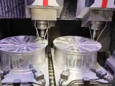 CNC machining of forged aluminum wheel