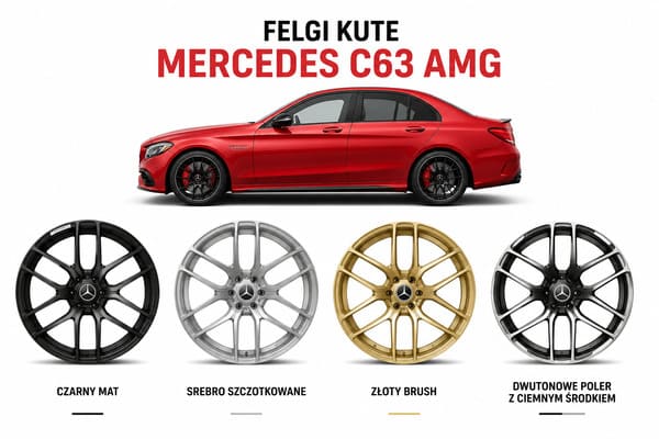 Jaki kolor felg do czerwonego auta Mercedes C63\ Kolor felg do czerwonego Mercedesa C63 AMG wykończenie dwutonowe szczotkowane