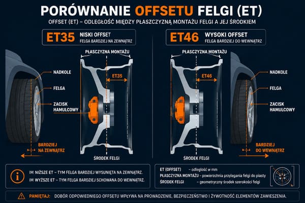 Offset felgi ET Skoda Octavia VW Golf GTI