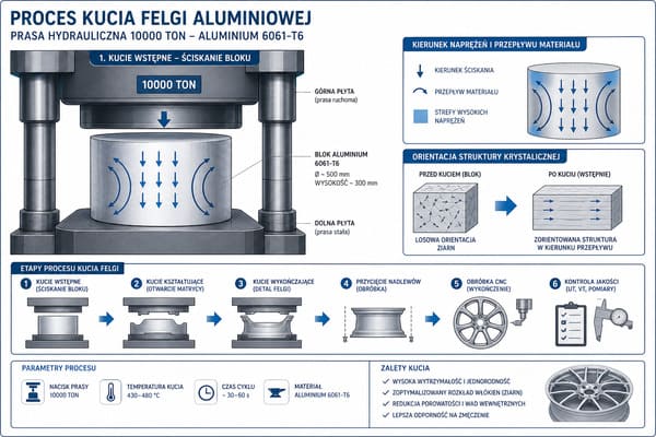 Proces produkcji kutych felg aluminiowych pod wysokim ciśnieniem