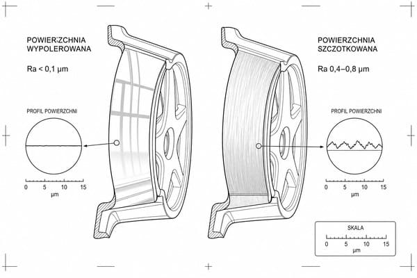 Porównanie polerowania i szczotkowania kutej felgi aluminiowej
