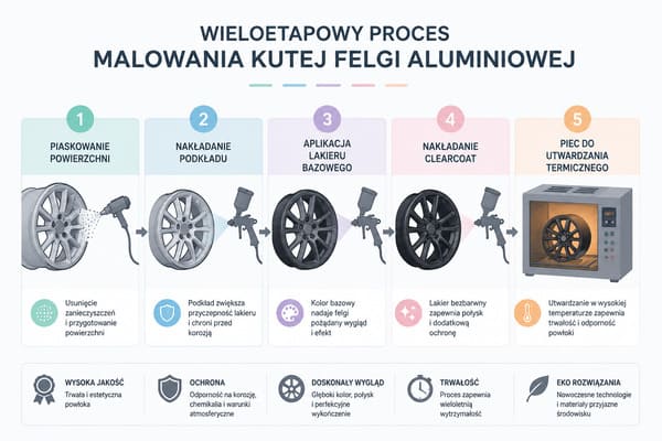 Etapy malowania kutych felg – proces produkcji KuteKola Proces malowania kutych felg na zamówienie