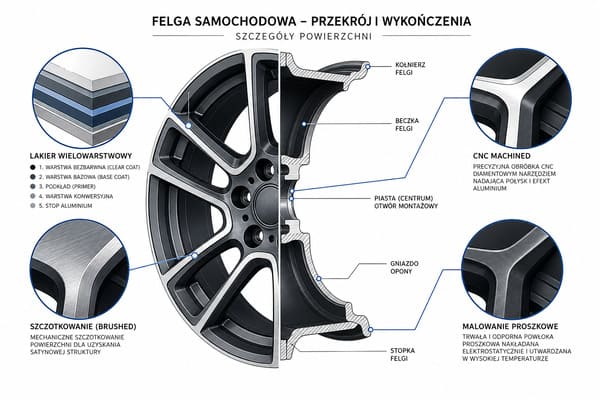 Wykończenia felg kutych podkreślające luksus Mercedesa E-Klasy Wykończenie felgi kutej — szczotkowane i CNC machined na Mercedesie W213