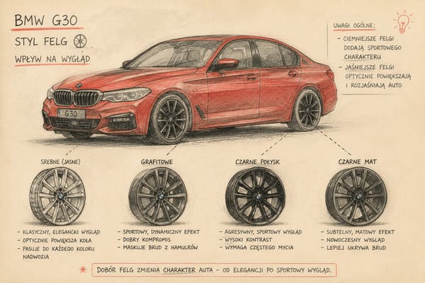 Matowe felgi do czerwonego BMW G30